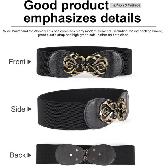 Women Stretchy Elastic Wide Waist Belts Pack for Dresses Casual Formal main image 7